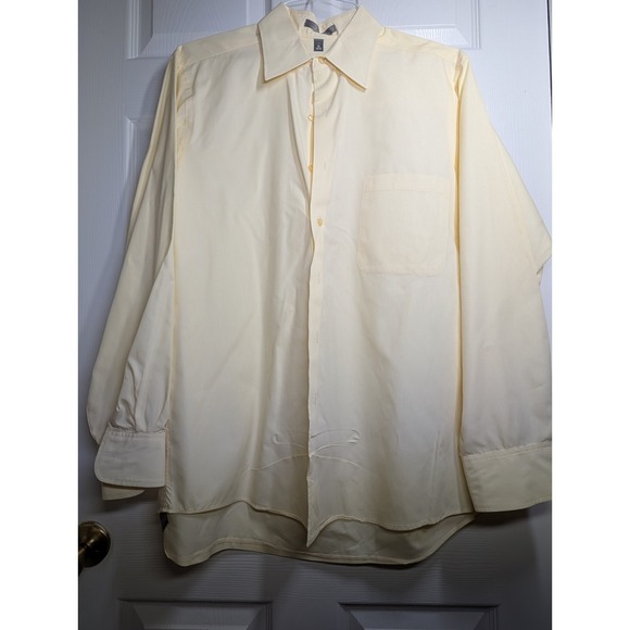 Geoffrey Beene Men's Button Up Collared Dress‎ Shirt, Yellow, 16 34/35 - Picture 1 of 5